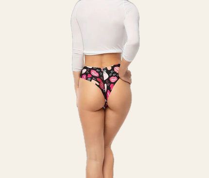 Culotte brésilienne pop art lèvres — vue 2