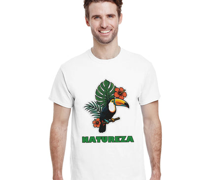 T-shirt Brésil tropical — Toucan & hibiscus Brazilina