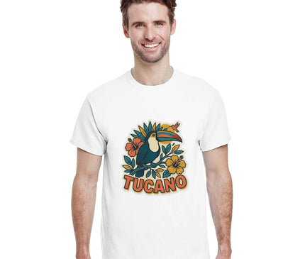 T-shirt Brésil — Toucan & paysage rétro Brazilina