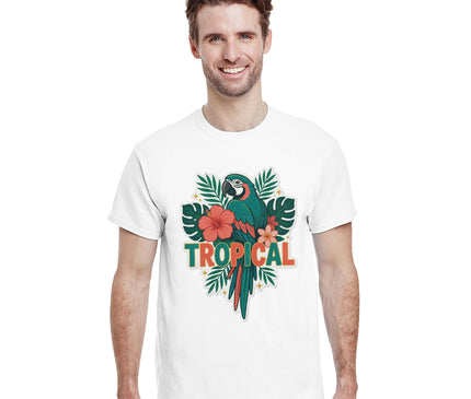 T-shirt Brésil — Perroquet & fleurs exotiques Brazilina
