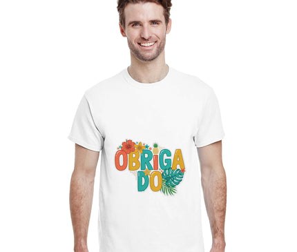 Lettrage OBRIGADO — T-shirt tropical Brazilina