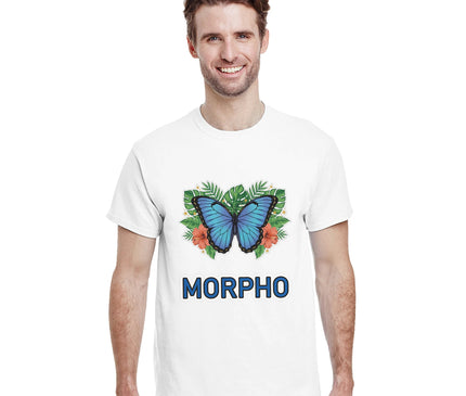 Papillon morpho bleu — T-shirt tropical Brazilina