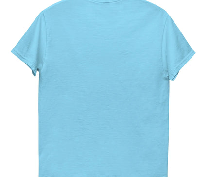 T-shirt bleu tropical inspiré de la culture brésilienne, avec un design évoquant la flore et la faune du Brésil, incluant des motifs de perroquets, de feuilles luxuriantes et de fleurs exotiques, célébrant la biodiversité et l'énergie festive des forêts tropicales brésiliennes.