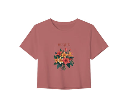 Buquê — crop top bouquet tropical, coupe courte — Rose