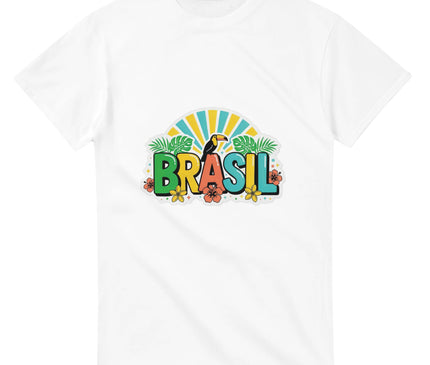 T-shirt Brésil — Lettrage tropical BRASIL Brazilina