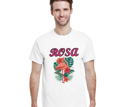 Flamant rose tropical — T-shirt exotique Brazilina