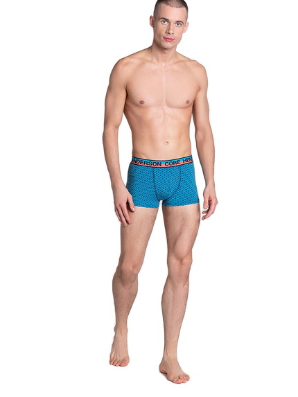 Maillot de bain homme turquoise à motifs marine