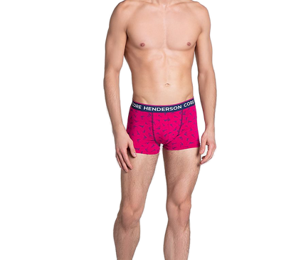 Maillot de bain homme fuchsia à pois marine