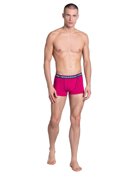 Maillot de bain homme fuchsia à pois marine