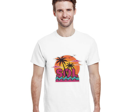 T-shirt Brésil — Coucher de soleil & palmiers Brazilina