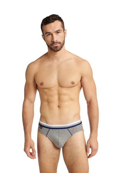 Slip de bain homme gris chiné uni