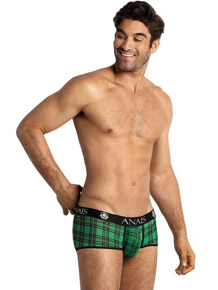 Maillot de bain homme vert à carreaux écossais