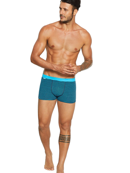 Maillot de bain homme rayé turquoise
