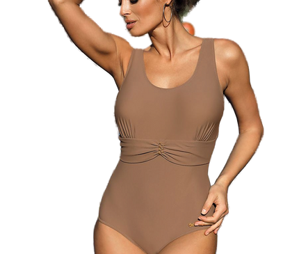 Maillot 1 pièce brésilien marron · modèle 3