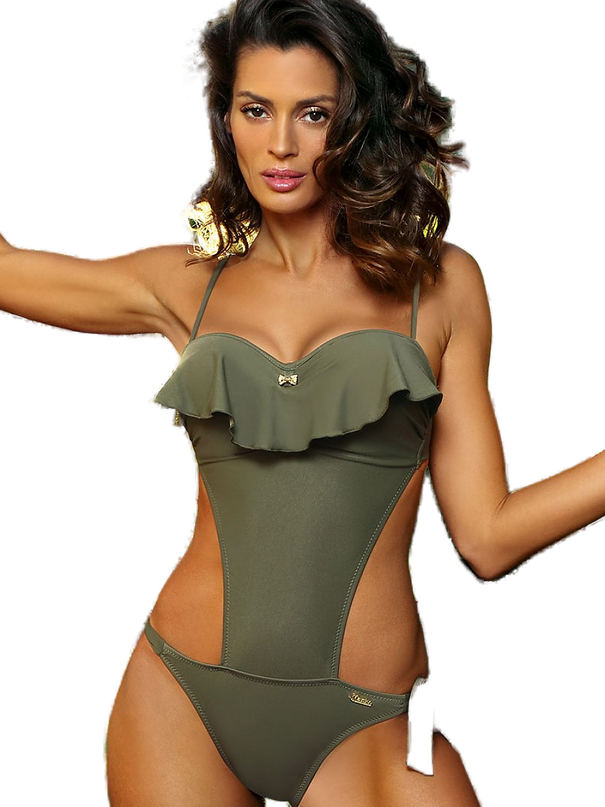 Maillot de bain une pièce brésilien vert · modèle 2