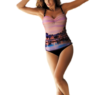 Maillot de bain une pièce brésilien rose · modèle 1