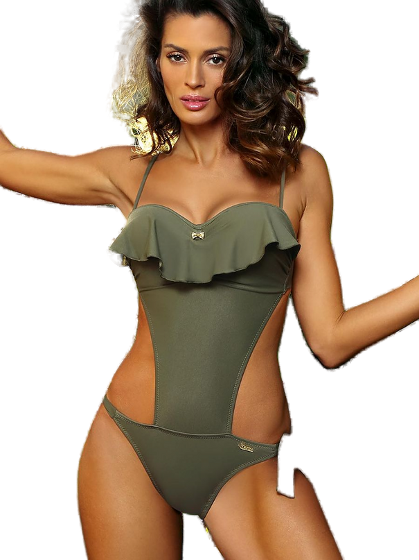 Maillot 1 pièce brésilien vert · modèle 5