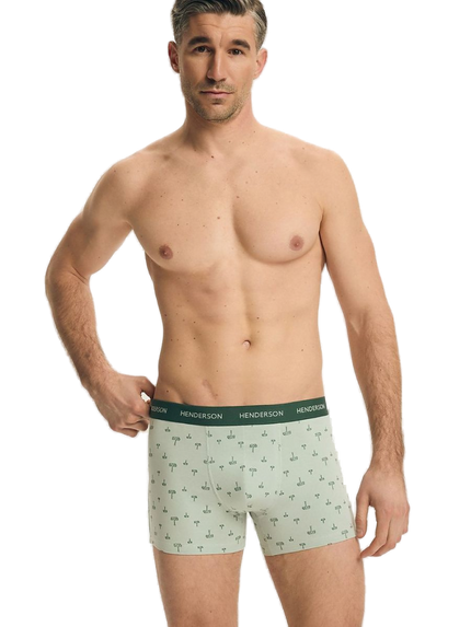 Maillot de bain homme blanc à pois verts
