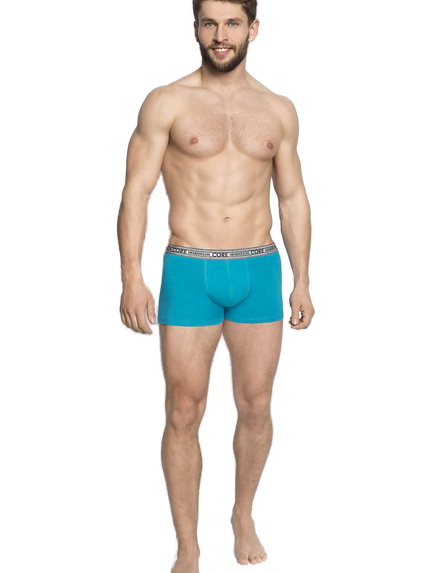 Maillot de bain homme turquoise à taille beige