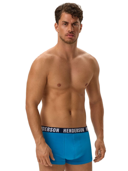 Short de bain homme bleu marine à pois multicolores