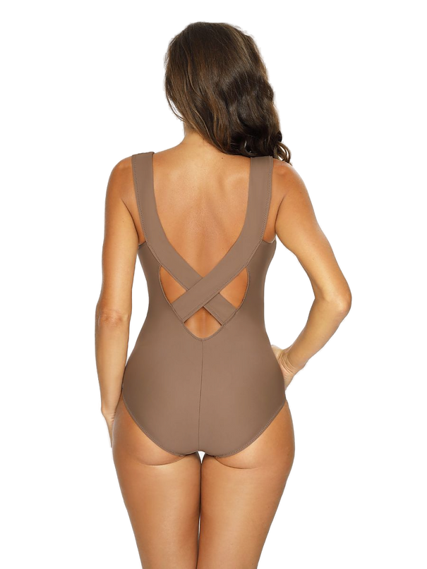 Maillot 1 pièce brésilien nude drapé