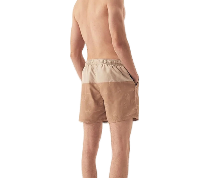 Short de bain inspiré de l'esprit tropical du Brésil avec des motifs subtils évoquant la nature luxuriante, conçu pour un style décontracté et élégant. Idéal pour une promenade en bord de mer ou une journée détente, ce vêtement confortable incarne la culture ensoleillée et festive brésilienne.