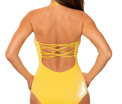 Maillot de bain une pièce brésilien jaune · modèle 3