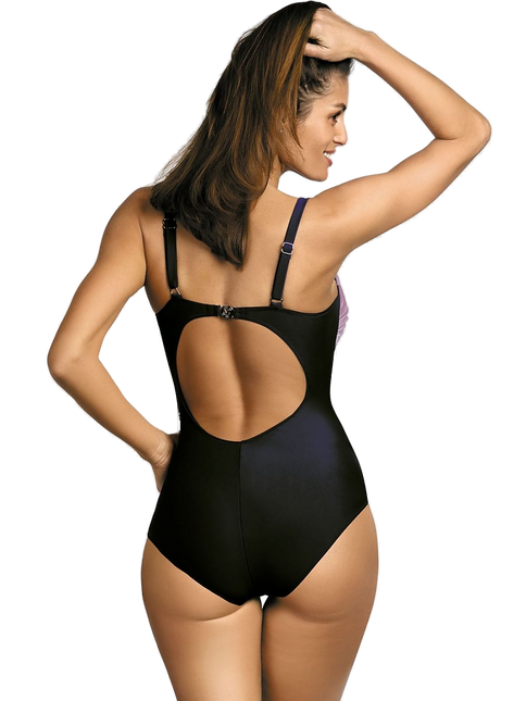 Maillot 1 pièce brésilien rose bandeau village portuaire