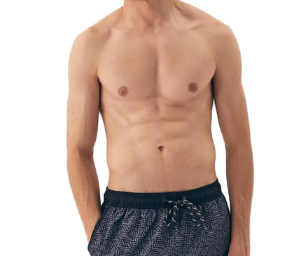 Maillot de bain homme bleu marine à motifs géométriques