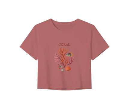 Crop top corail — Coral Brésil — Rose