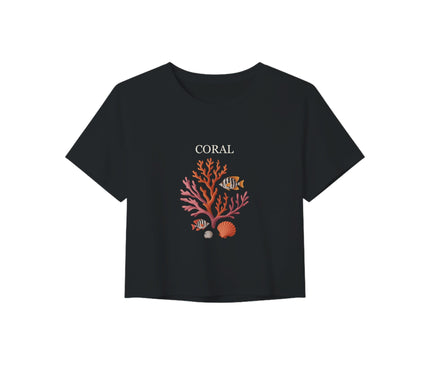 Crop top corail — Coral Brésil — Noir