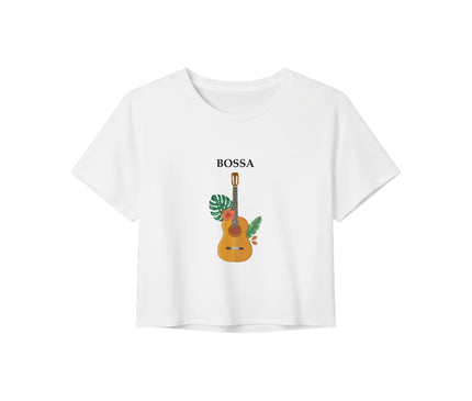 Bossa — crop top guitare tropicale, coupe courte