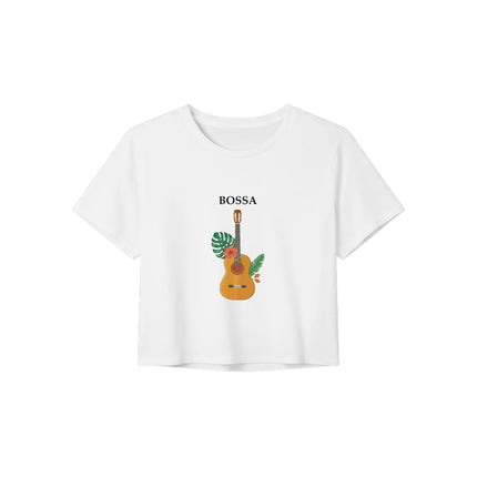 Bossa — crop top guitare tropicale, coupe courte