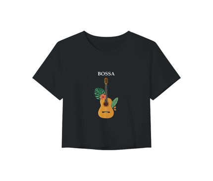 Bossa — crop top guitare tropicale, coupe courte