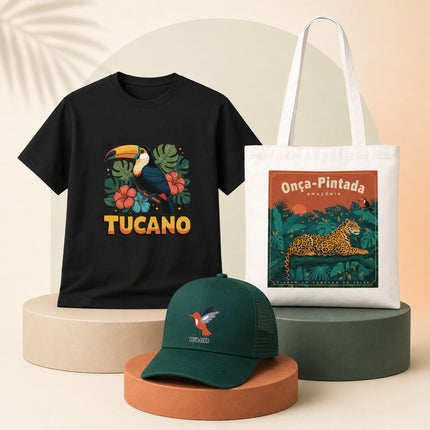 Pack Faune Brésil — t-shirt, casquette et tote bag