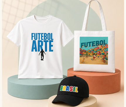 Pack supporter Brésil — t-shirt foot, casquette et tote bag