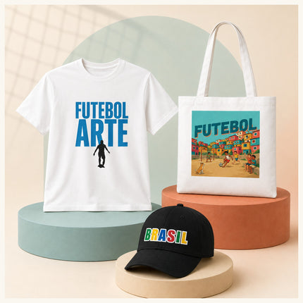 Pack supporter Brésil — t-shirt foot, casquette et tote bag